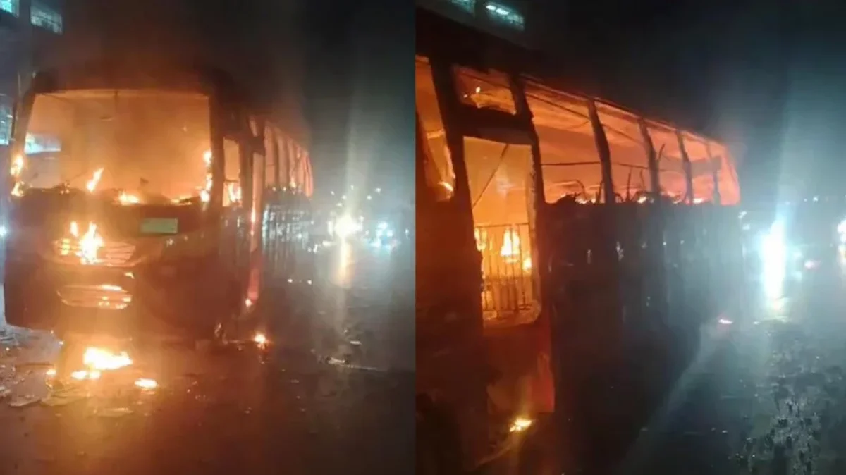 রাজধানীসহ তিন জেলায় বাসে আগুন ও ধারাবাহিক ককটেল বিস্ফোরণ