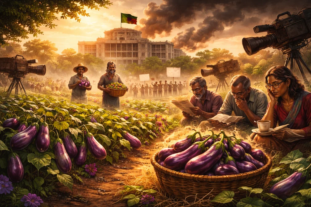 বেগুনের বাম্পার ফলন ও জাতীয় নীরবতার চাষাবাদ